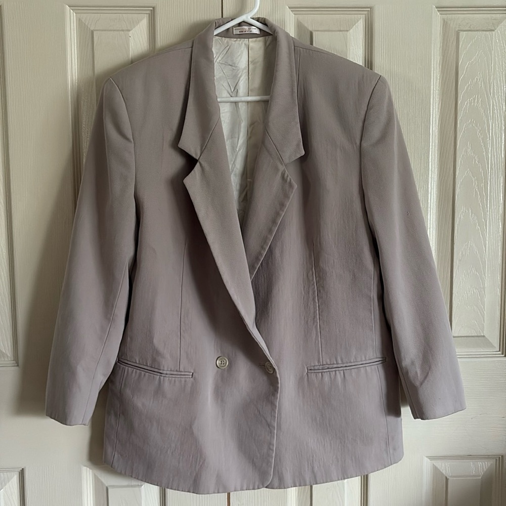 BARRIE PACE LTD Cream 100% Wool Blazer SZ 12 (392T)
